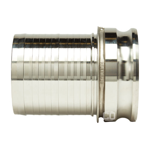 Stainless Steel 6" Camlock Male to Hose Shank