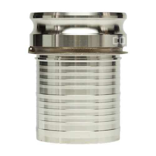 Stainless Steel 6" Camlock Male to Hose Shank