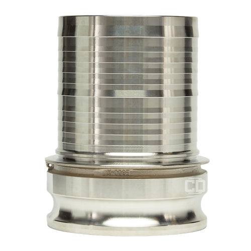Stainless Steel 6" Camlock Male to Hose Shank