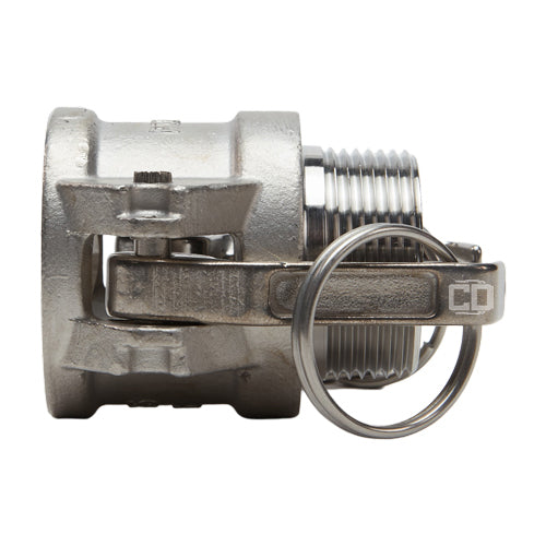 Stainless Steel 1 1/4" Female Camlock x 1 1/4" Male NPT
