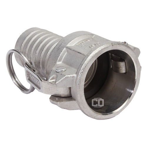 Stainless Steel 1 1/2" Female Camlock to Hose Shank