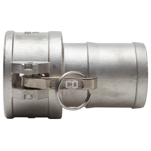 Stainless Steel 2 1/2" Female Camlock to Hose Shank (USA)