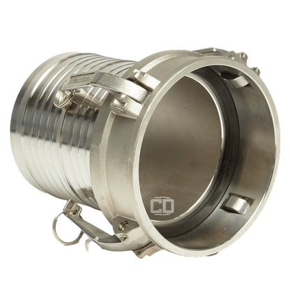 Stainless Steel 6" Female Camlock to Hose Shank