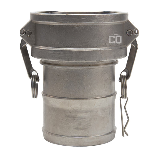 Stainless Steel 6" Female Camlock to Hose Shank (USA)