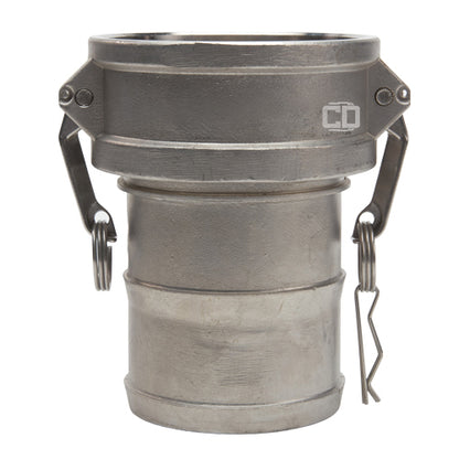 Stainless Steel 6" Female Camlock to Hose Shank (USA)
