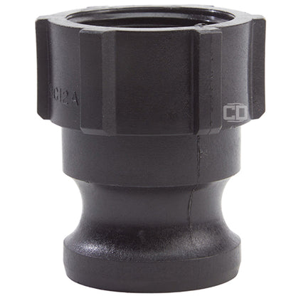 Plastic 1 1/4" Male Camlock x 1 1/4" Female NPT (USA)