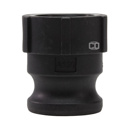 Plastic 1 1/2" Male Camlock x 1 1/4" Female NPT