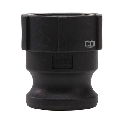 Plastic 1 1/2" Male Camlock x 1 1/4" Female NPT