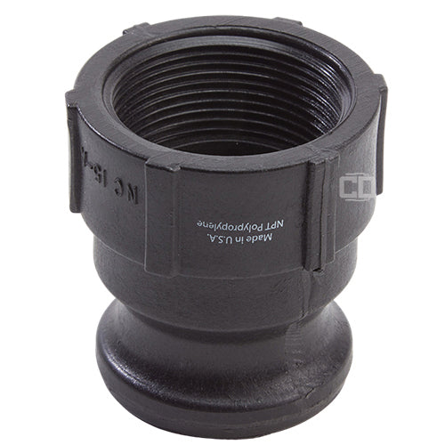 Plastic 1 1/2" Male Camlock x 1 1/2" Female NPT (USA)