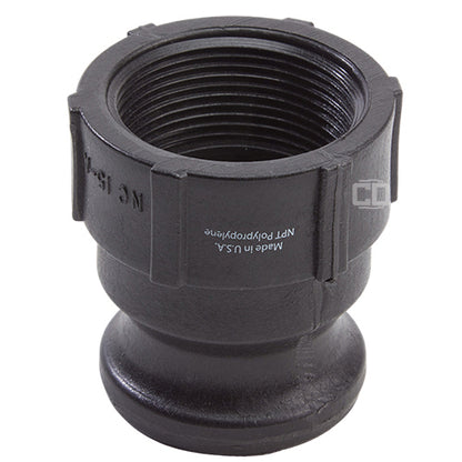Plastic 1 1/2" Male Camlock x 1 1/2" Female NPT (USA)