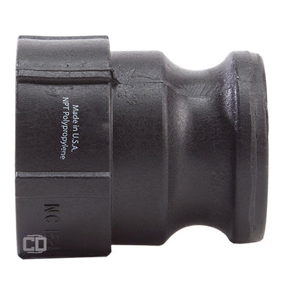 Plastic 1 1/2" Male Camlock x 1 1/2" Female NPT (USA)