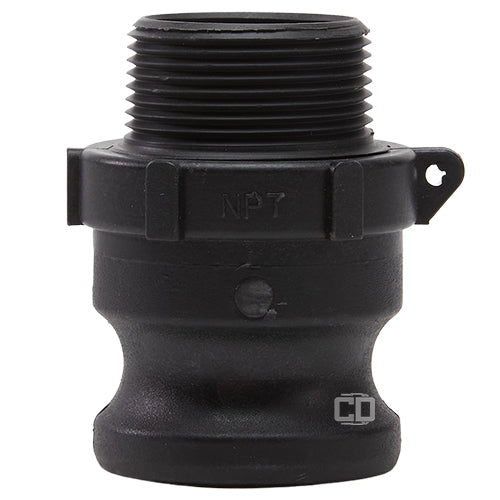 Plastic 1 1/2" Male Camlock x 1 1/4" Male NPT