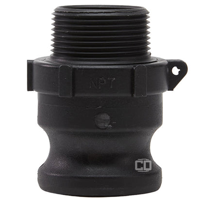 Plastic 1 1/2" Male Camlock x 1 1/4" Male NPT