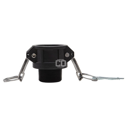 Plastic 1 1/2" Female Camlock x 1 1/2" Male NPT