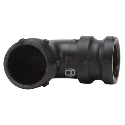 Plastic 2" Male Camlock x 2" Male NPT 90 Degree Elbow