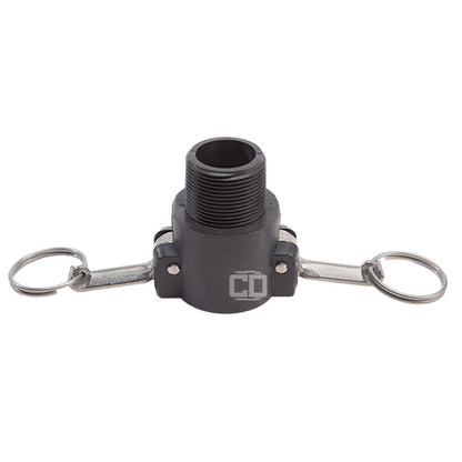 Plastic 1 1/4" Female Camlock x 1 1/4" Male BSP (USA)