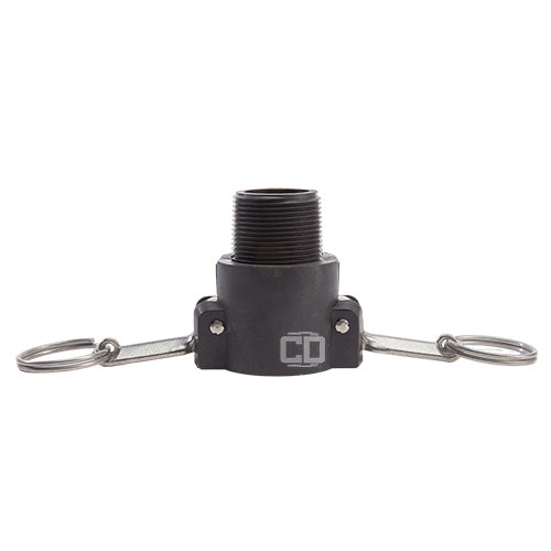 Plastic 1 1/4" Female Camlock x 1 1/4" Male BSP (USA)