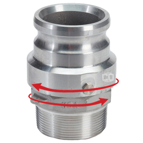Aluminum 3" Swivel Male Camlock x 3" Male NPT (USA)
