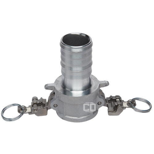 Aluminum Locking 1 1/2" Female Camlock Fitting x 1 1/2" Hose Shank (USA