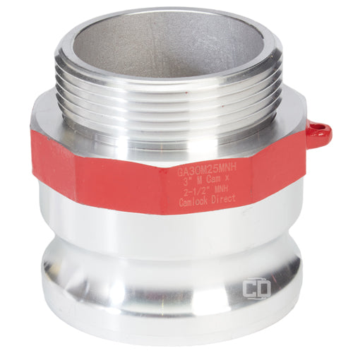 Aluminum 3" Male Camlock x 2 1/2" Male NH Fire Hose