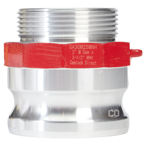Aluminum 3" Male Camlock x 2 1/2" Male NH Fire Hose