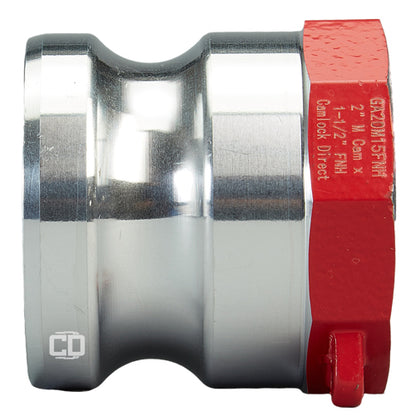 Aluminum 2" Male Camlock x 1 1/2" Female NH Fire Hose