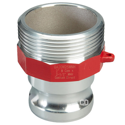 Aluminum 2" Male Camlock x 2 1/2" Male NH Fire Hose