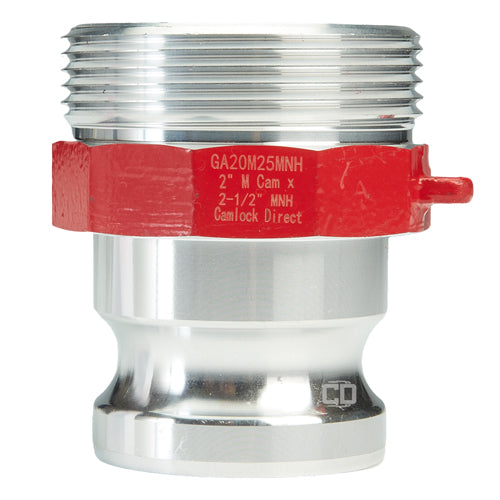 Aluminum 2" Male Camlock x 2 1/2" Male NH Fire Hose