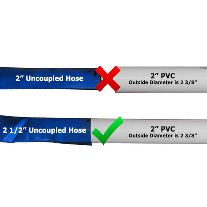 Blue 2" x 100' Lightweight Uncoupled Discharge Hose