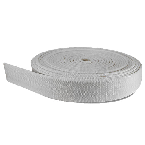 White 4" x 100' Double Jacket Uncoupled Fire Hose