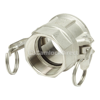 Stainless Steel 2" Female Camlock x 2" Female NPT