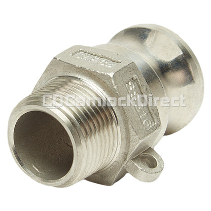 Stainless Steel 3/4" Camlock Male x 3/4" NPT Male