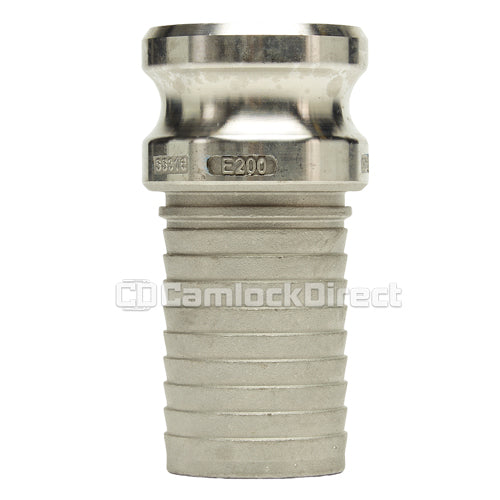 Stainless Steel 2" Male Camlock to Hose Shank