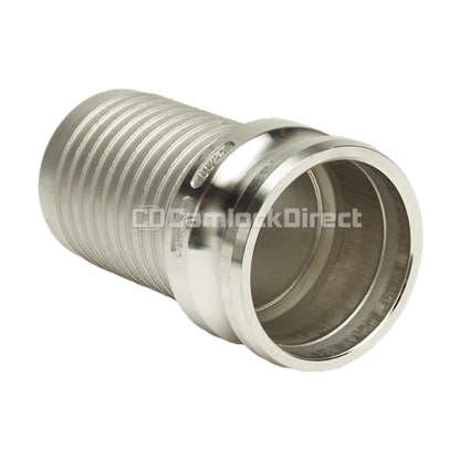 Stainless Steel 3" Camlock Male to Hose Shank