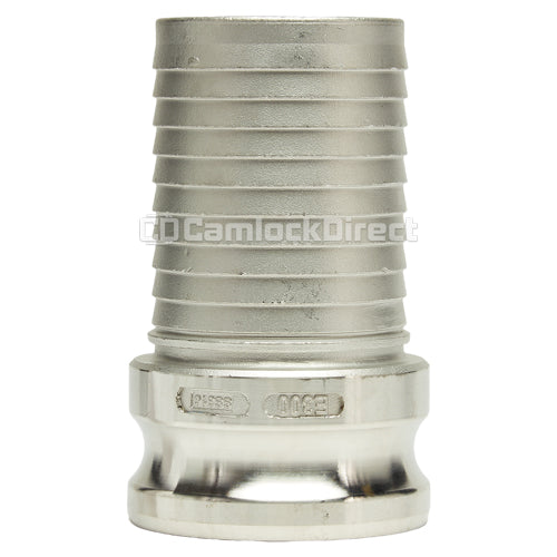 Stainless Steel 3" Camlock Male to Hose Shank