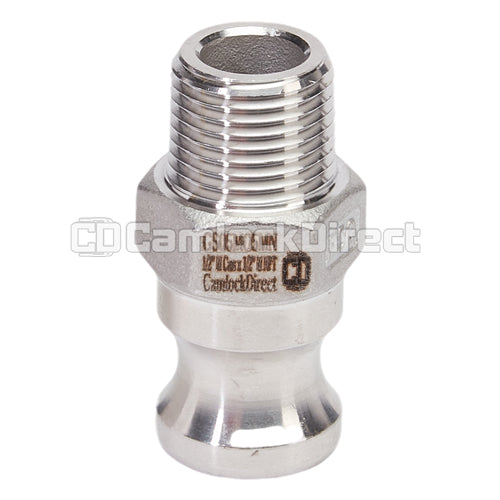 Stainless Steel 1/2" Camlock Male x 1/2" NPT Male