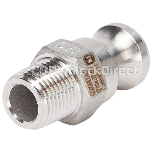 Stainless Steel 1/2" Camlock Male x 1/2" NPT Male