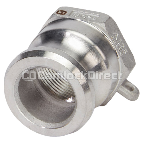 Stainless Steel 1 1/4" Male Camlock x 1 1/4" Female NPT