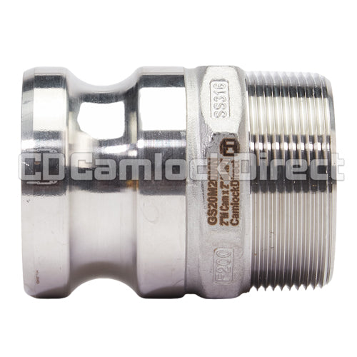 Stainless Steel 2" Camlock Male x 2" NPT Male