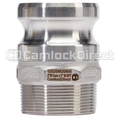 Stainless Steel 2" Camlock Male x 2" NPT Male