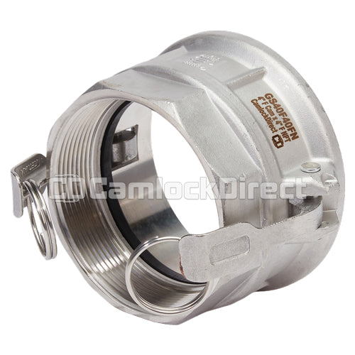 Stainless Steel 4" Female Camlock x 4" Female NPT