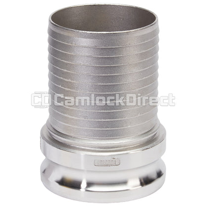 Stainless Steel 4" Camlock Male to Hose Shank