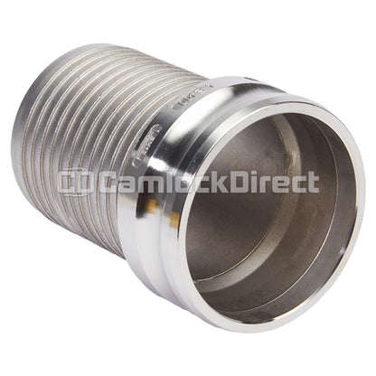 Stainless Steel 4" Camlock Male to Hose Shank