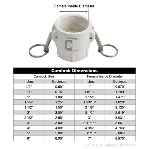 Food Grade Poly 3/4" Female Camlock x 3/4" Female NPT (USA)