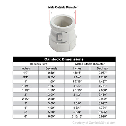 Food Grade Poly 4" Male Camlock x 4" Female NPT (USA)