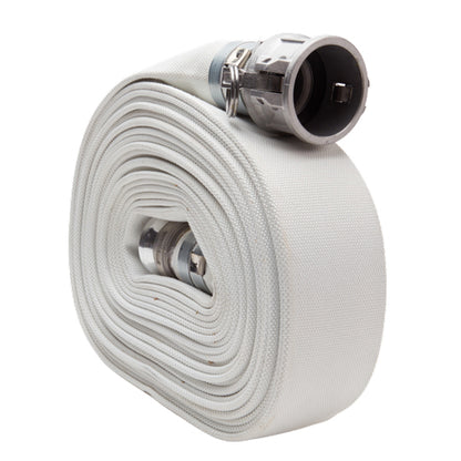 White 2" x 50' Camlock Single Jacket Mill Hose