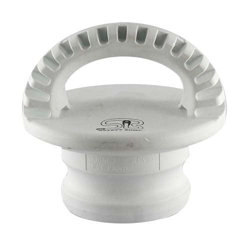 White 2" Food Grade Polypropylene Male Safety Bump Plug