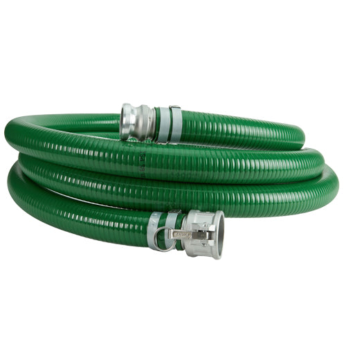 Green 3" x 15' Camlock Suction Hose