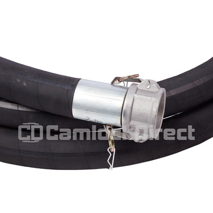 Black 2" x 20' Heavy-Duty Camlock Suction Hose