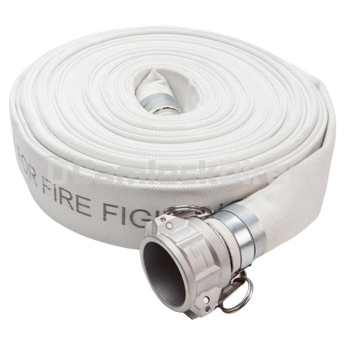 White 2" x 100' Camlock Single Jacket Mill Hose